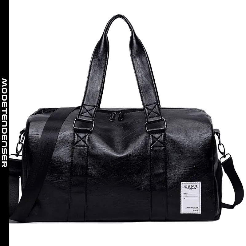gift Symposium Retningslinier bagage-taske til mænd med stor kapacitet forretningsrejse læder-rejsetaske  sort