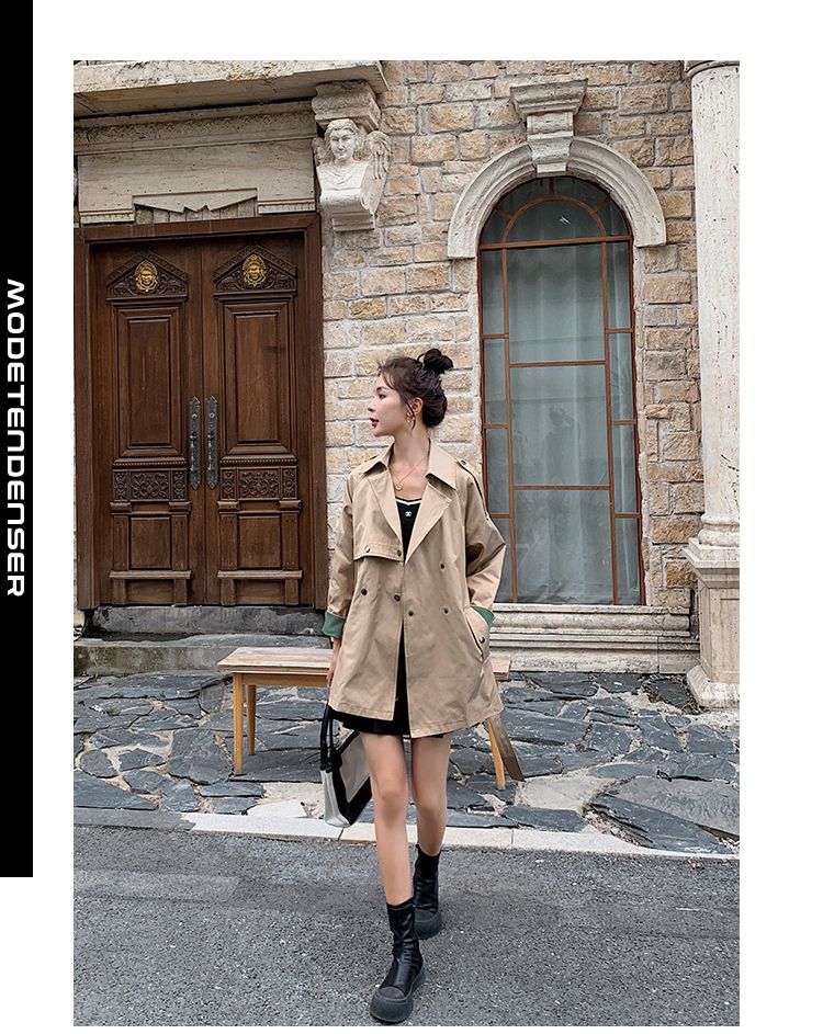 kort trenchcoat til kvinder 1