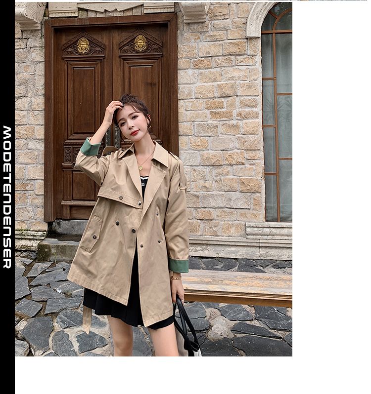 kort trenchcoat til kvinder 2
