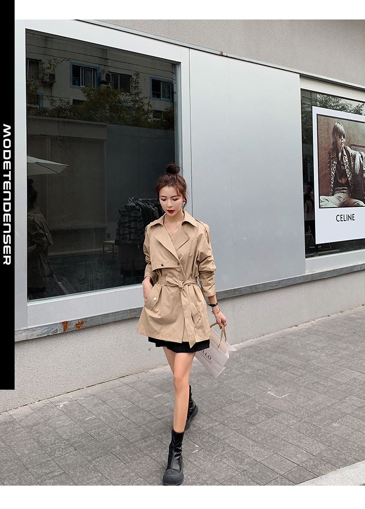 kort trenchcoat til kvinder 4