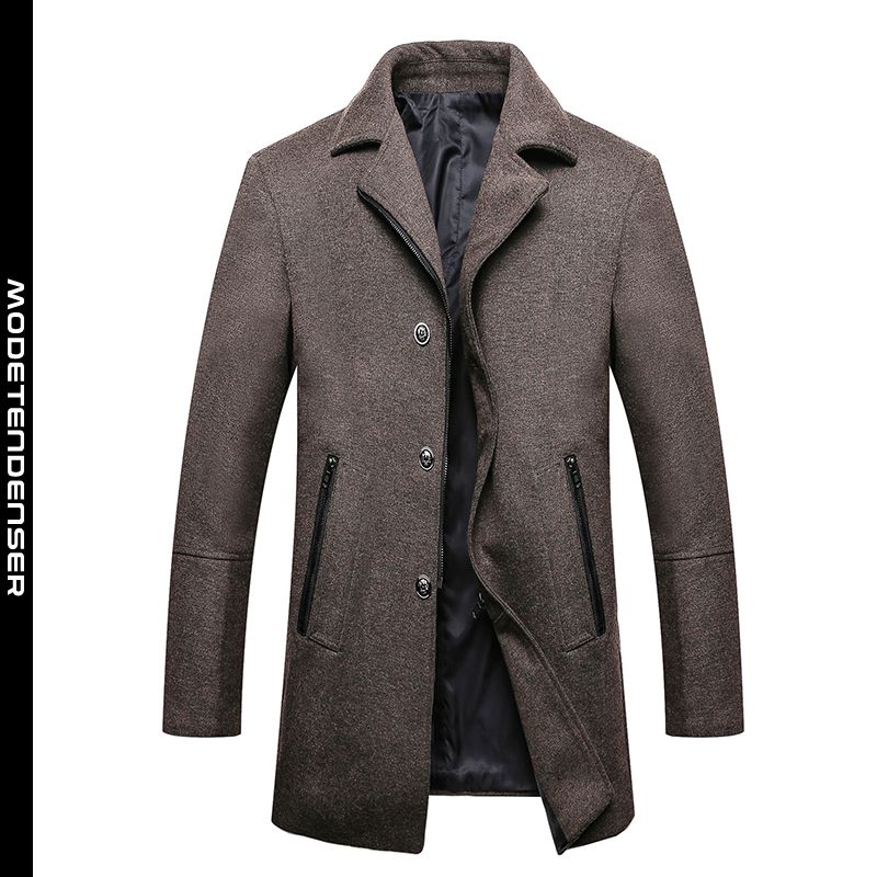 efterår og uld afslappet jakke til mænds trendy herre lynlås grå