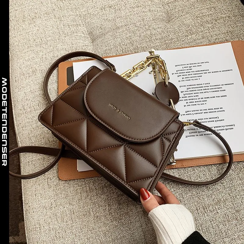 Lydighed Fitness Objector fashion messenger bag dame skuldertaske wild chain-dekoration flip brown