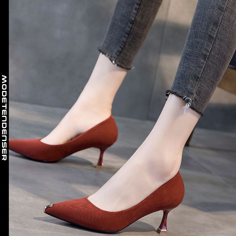 højhælede sko kvindelige stiletto moderigtigt spids
