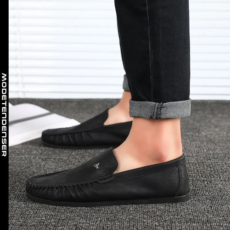 Haiku cerebrum magnet loafers til mænd afslappet læder blød sål personlighed moccasin black