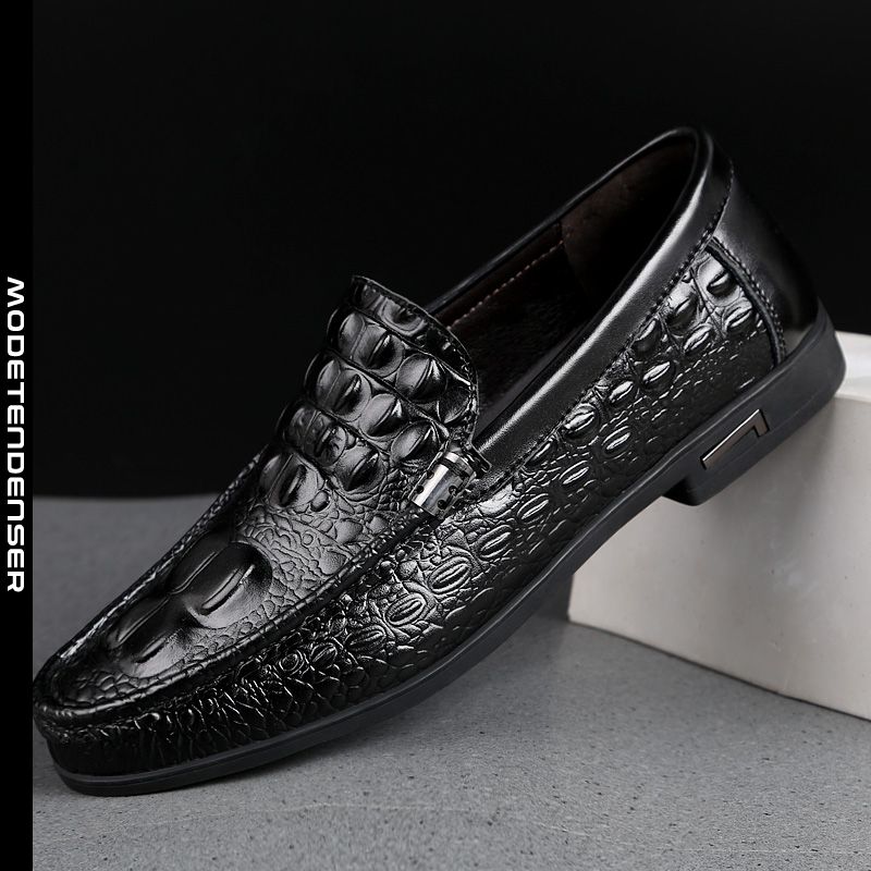 mænds krokodille mønster kjole sko læder business casual komfortabel sort