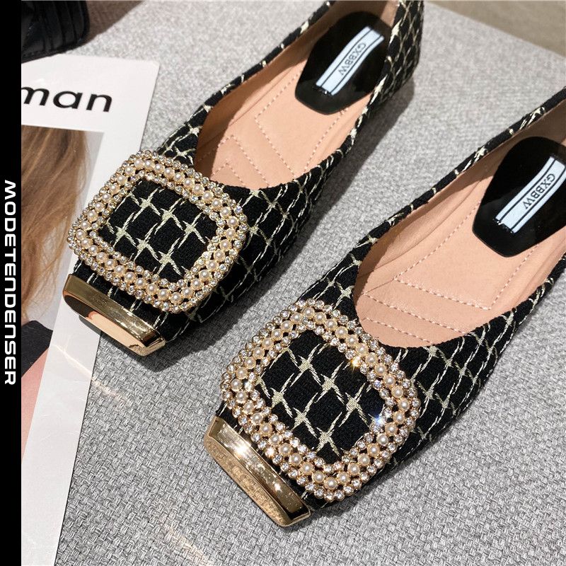 kvinder flade sko rhinestone spænde 6