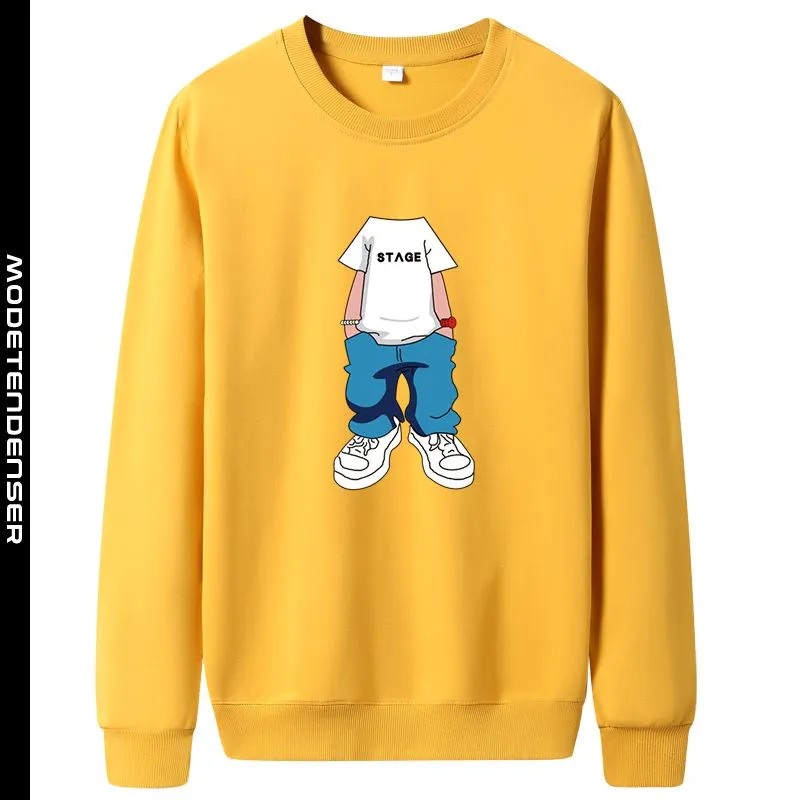 Regeneration nylon mm personaliseret hip-hop herre sweatshirt jakke print gul