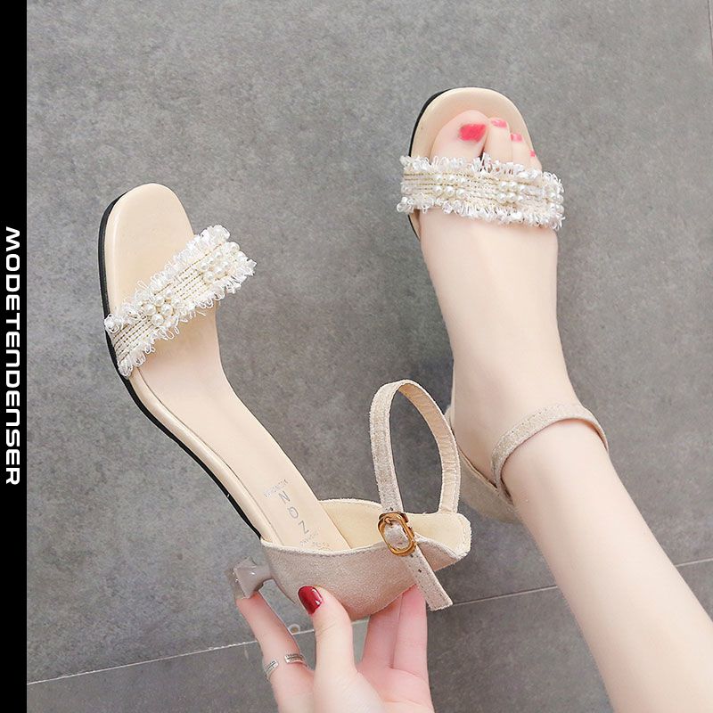 kvinder sandaler stiletto, sandal kvinders med perler