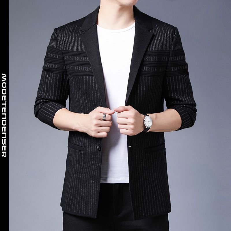 strik til jakkesæt til strikket mænds jakkesæt high-end slim suit sort